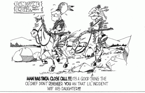 Lonesome Louie and Fast Freddy first appeared in Muzzleloader magazine.