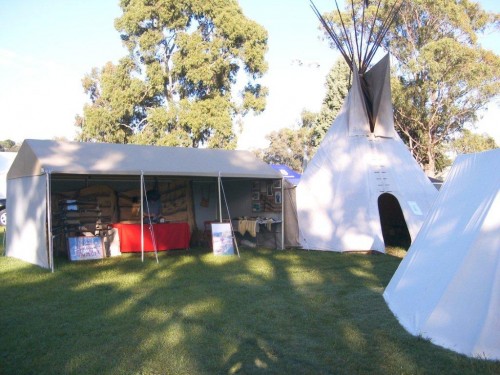 Bojo tents and Free Trappers combined display at Seymour Alternative Farming Expo 2011.