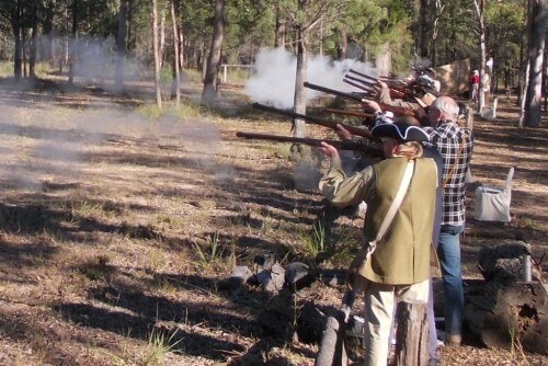 Shooters on the line at Millmerran 2015. Photo by Charlie Timma